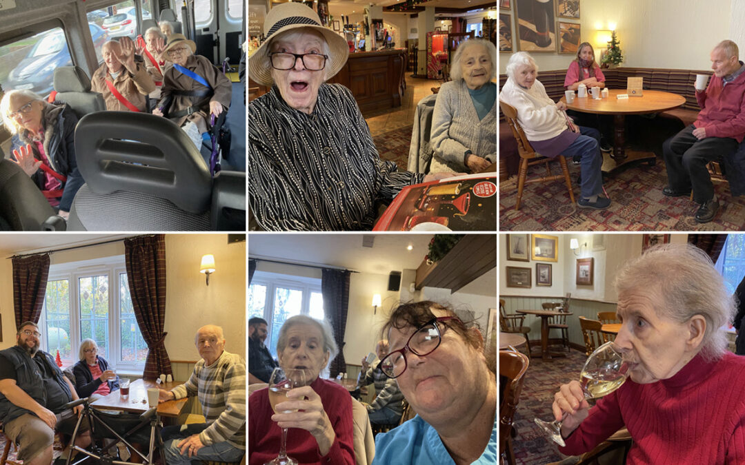 St Winifreds Care Home residents enjoy a pub outing
