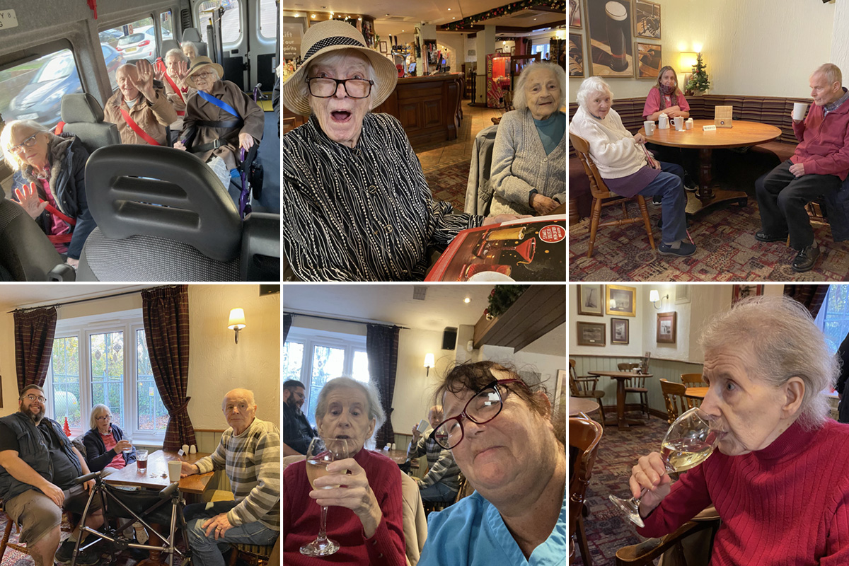 St Winifreds Care Home residents enjoying a pub outing