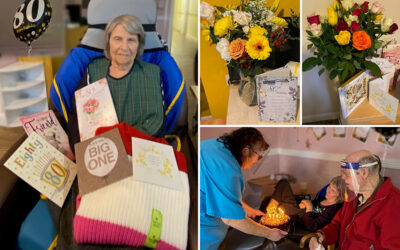 Happy birthday to Sylvia at St Winifreds Care Home