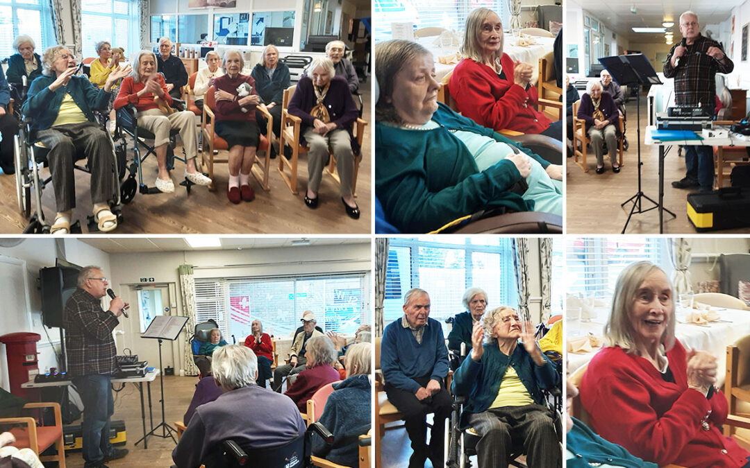 Geoff Dean entertains St Winifreds Care Home residents