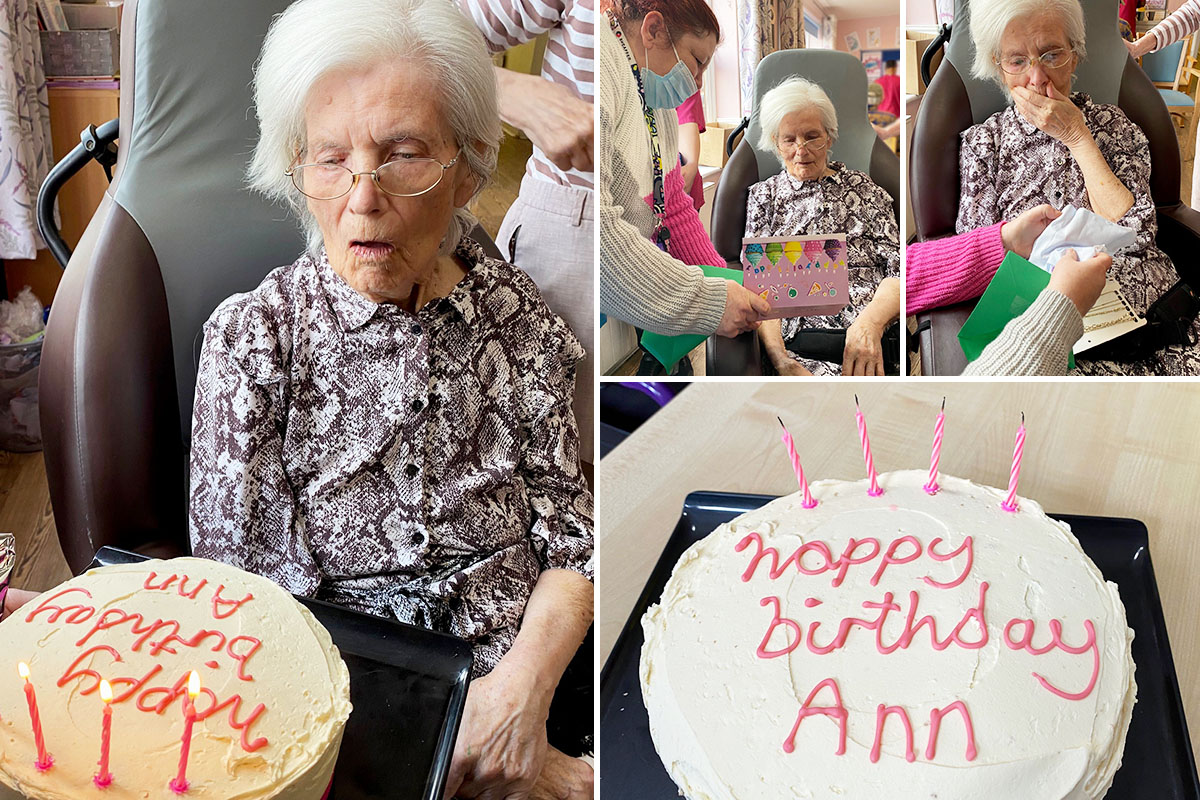 Happy birthday to Ann at St Winifreds Care Home