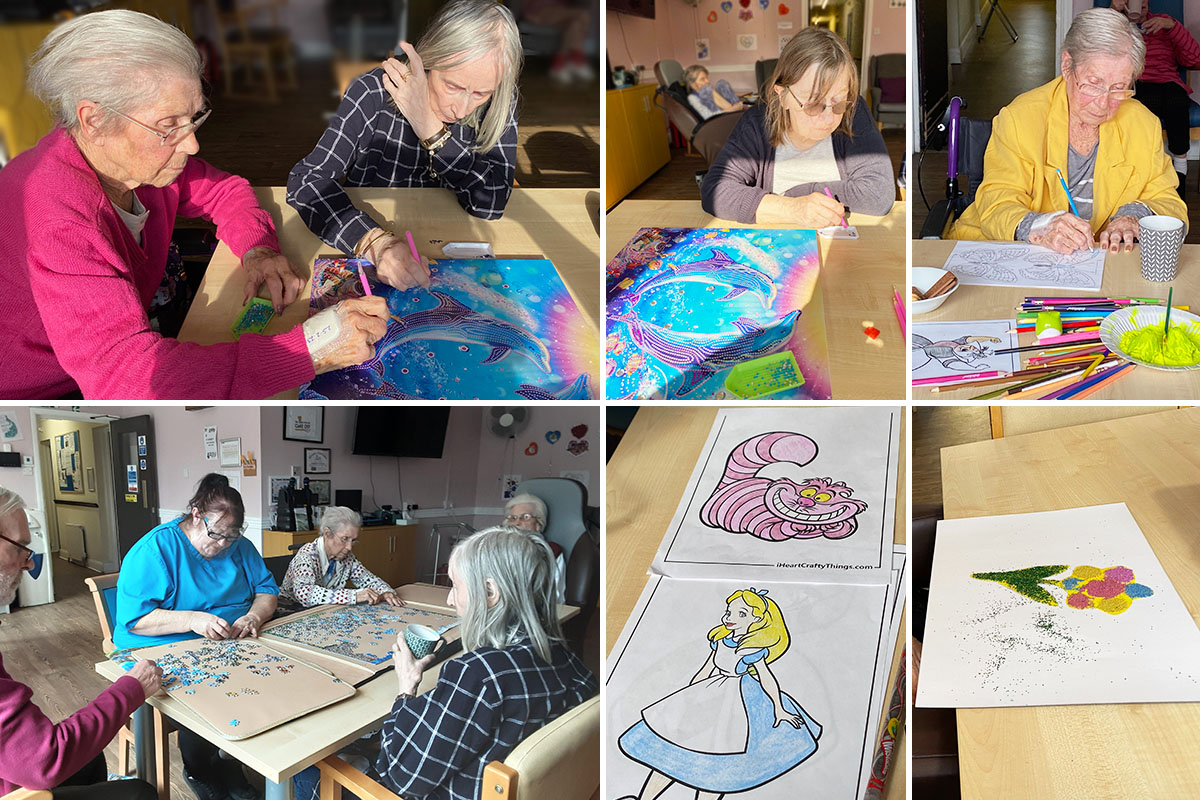 St Winifreds Care Home residents enjoying creative activities