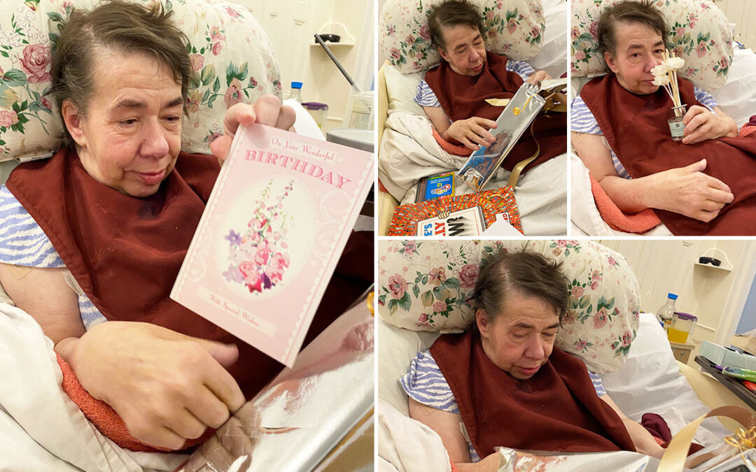 Birthday wishes for Pauline at St Winifreds Care Home