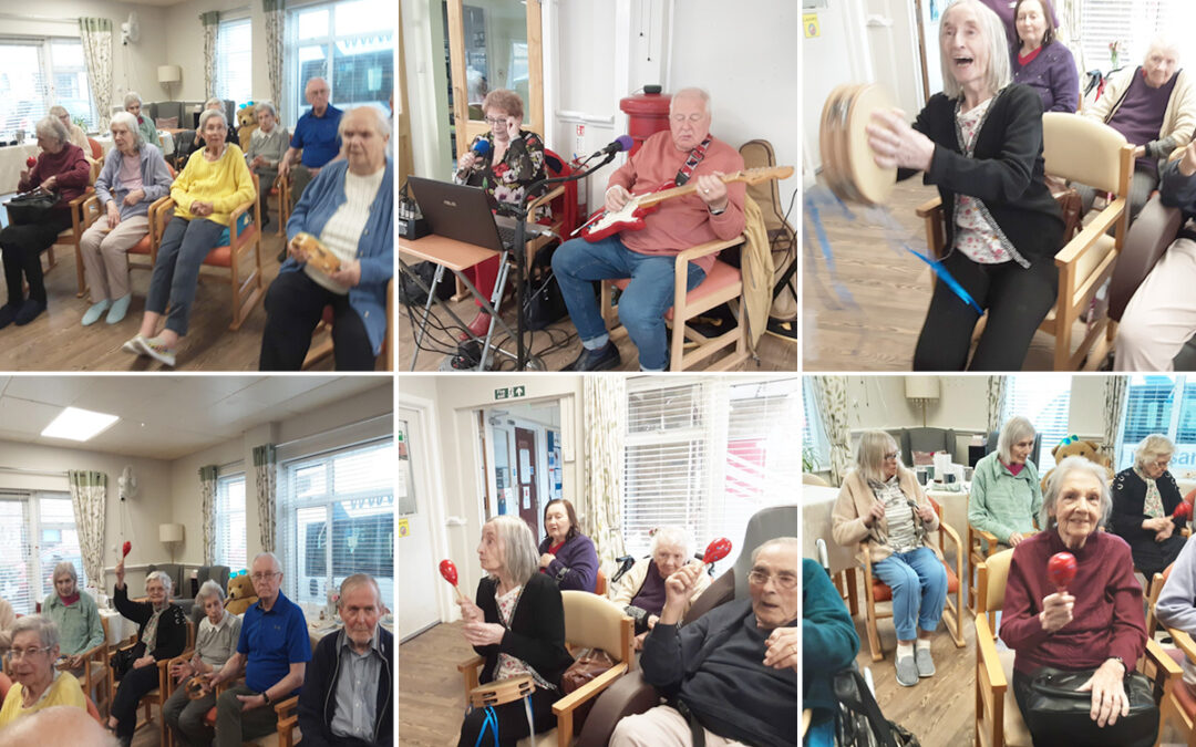 St Winifreds Care Home residents have musical fun with John and Ellie