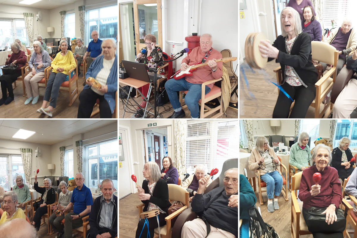 St Winifreds Care Home residents have musical fun with John and Ellie