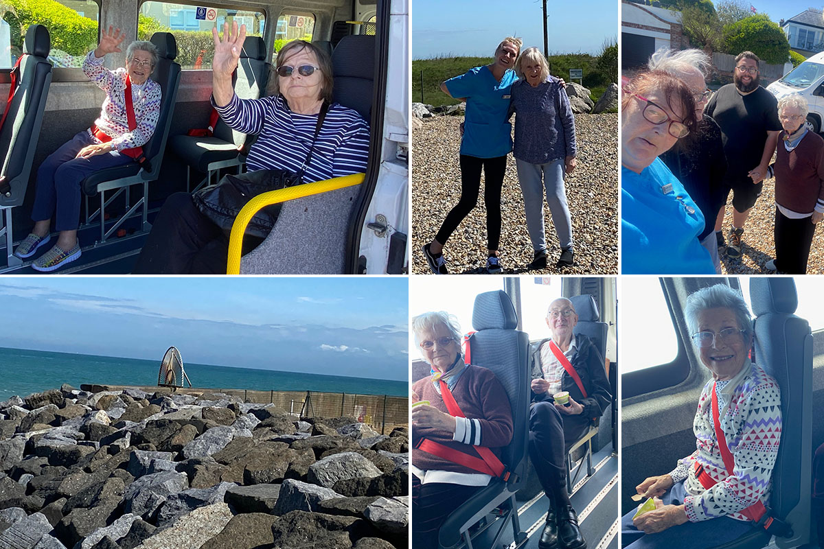 St Winifreds Care Home residents having fun at Deal Beach