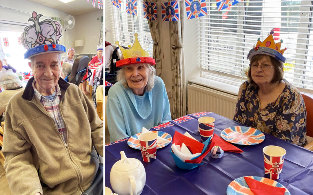 Indoor street party for the coronation at St Winifreds Care Home
