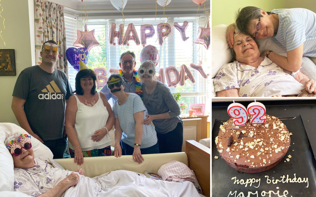 Birthday wishes for Marjorie at St Winifreds Care Home