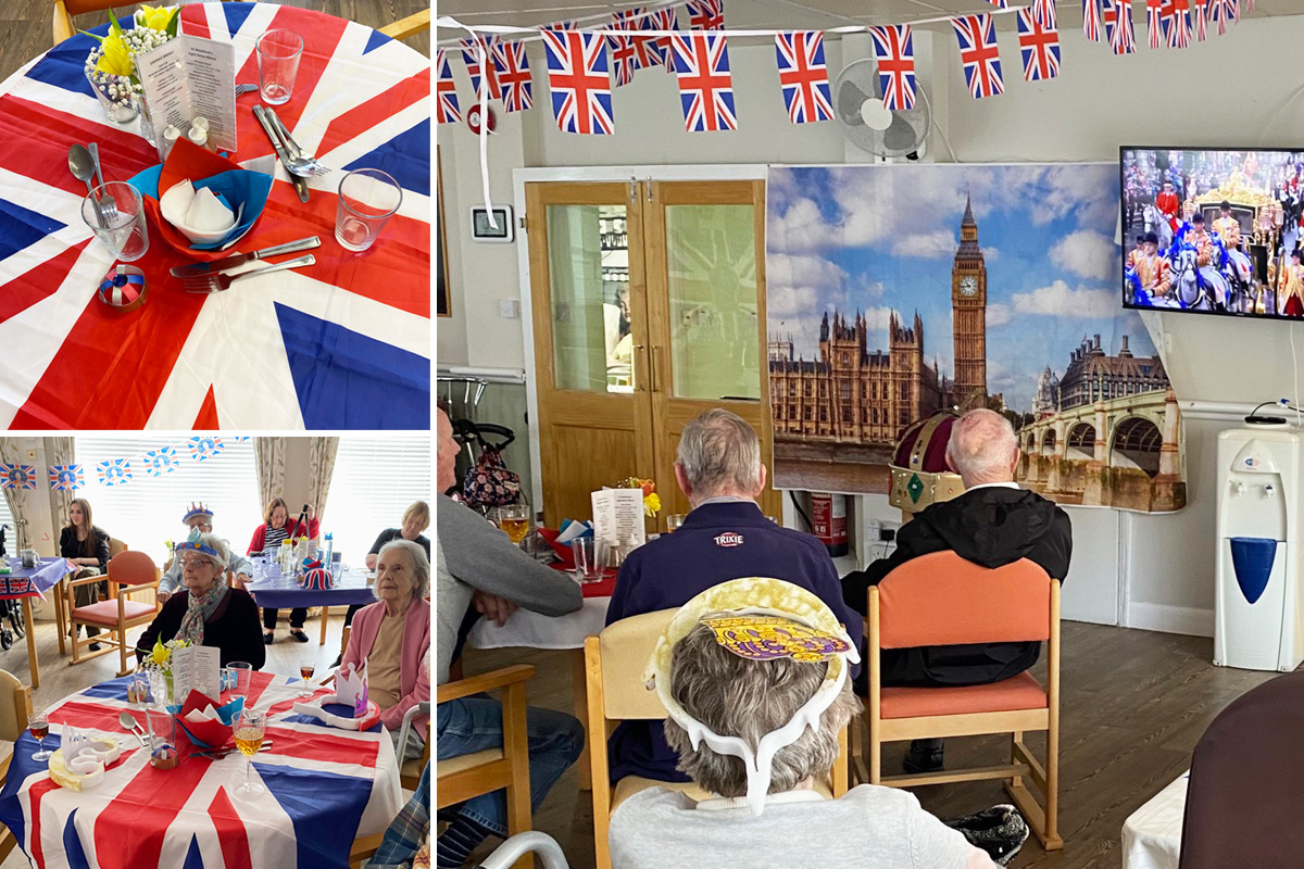 St Winifreds Care Home residents enjoy watching the coronation