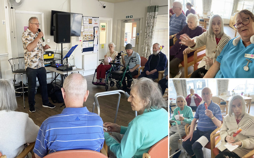 Geoff Dean sings for residents at St Winifreds Care Home