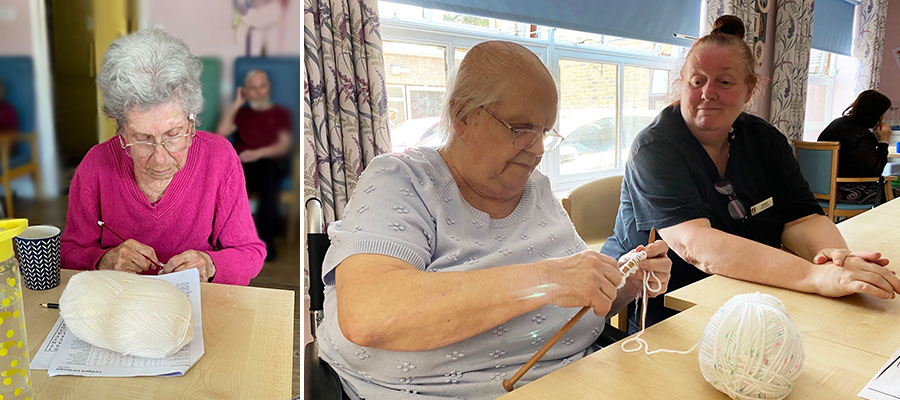 Knitting Club at St Winifreds Care Home