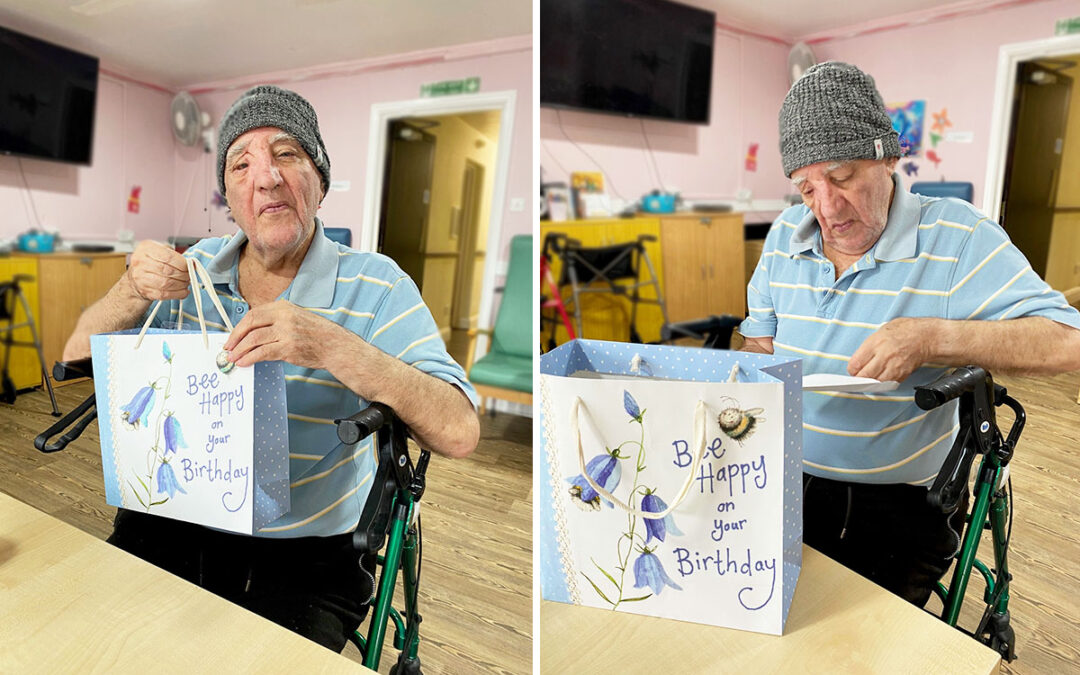 Birthday wishes for Walter at St Winifreds Care Home