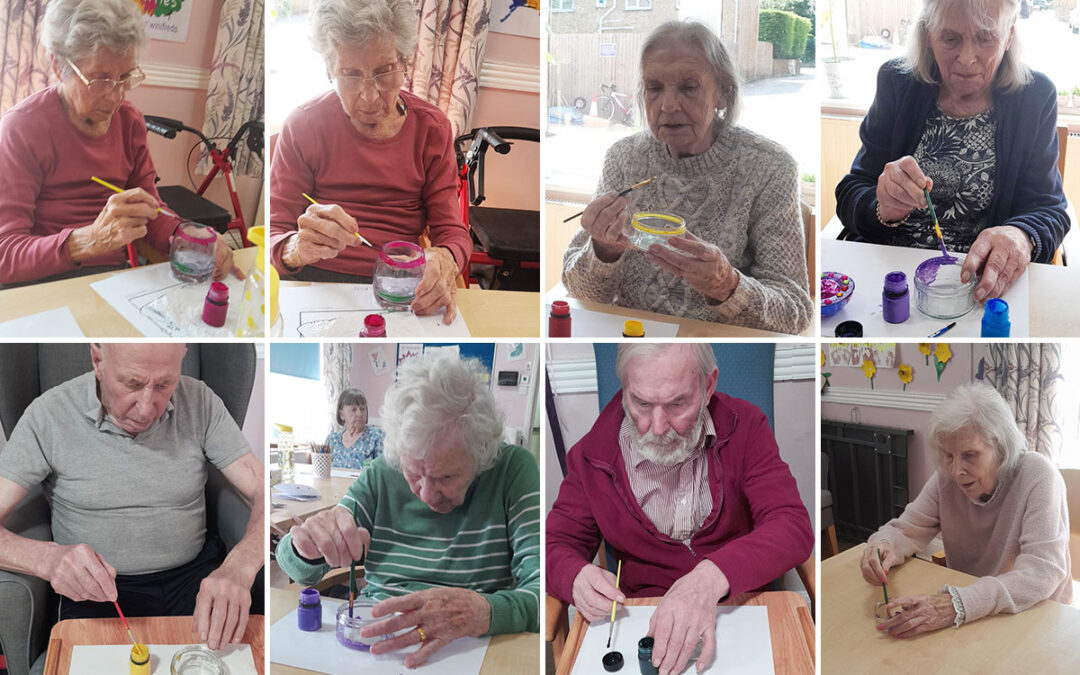 Glass painting fun at St Winifreds Care Home