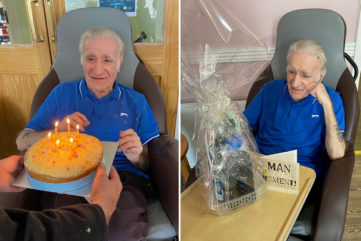 Gordon's birthday celebrations at St Winifreds Care Home