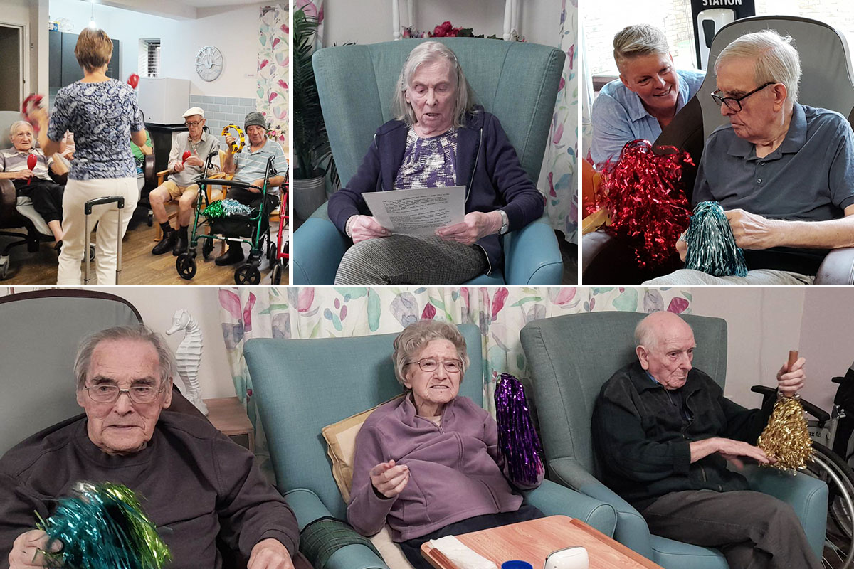 St Winifreds Care Home residents enjoying musical session