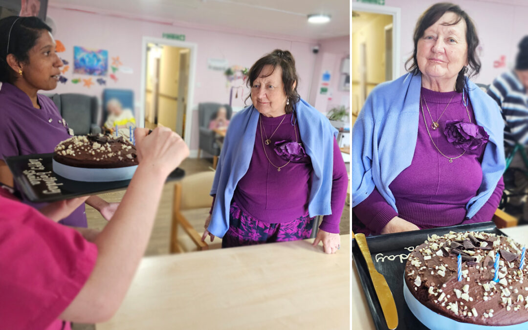 Happy birthday to Sheila at St Winifreds Care Home