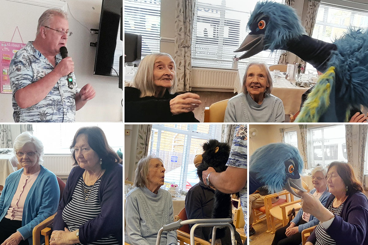 Singing and puppets with Geoff at St Winifreds Care Home