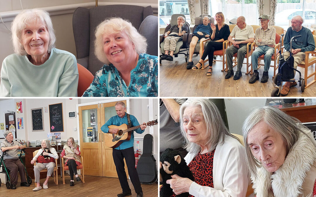 Residents enjoy music and the Nellsar News at St Winifreds Care Home