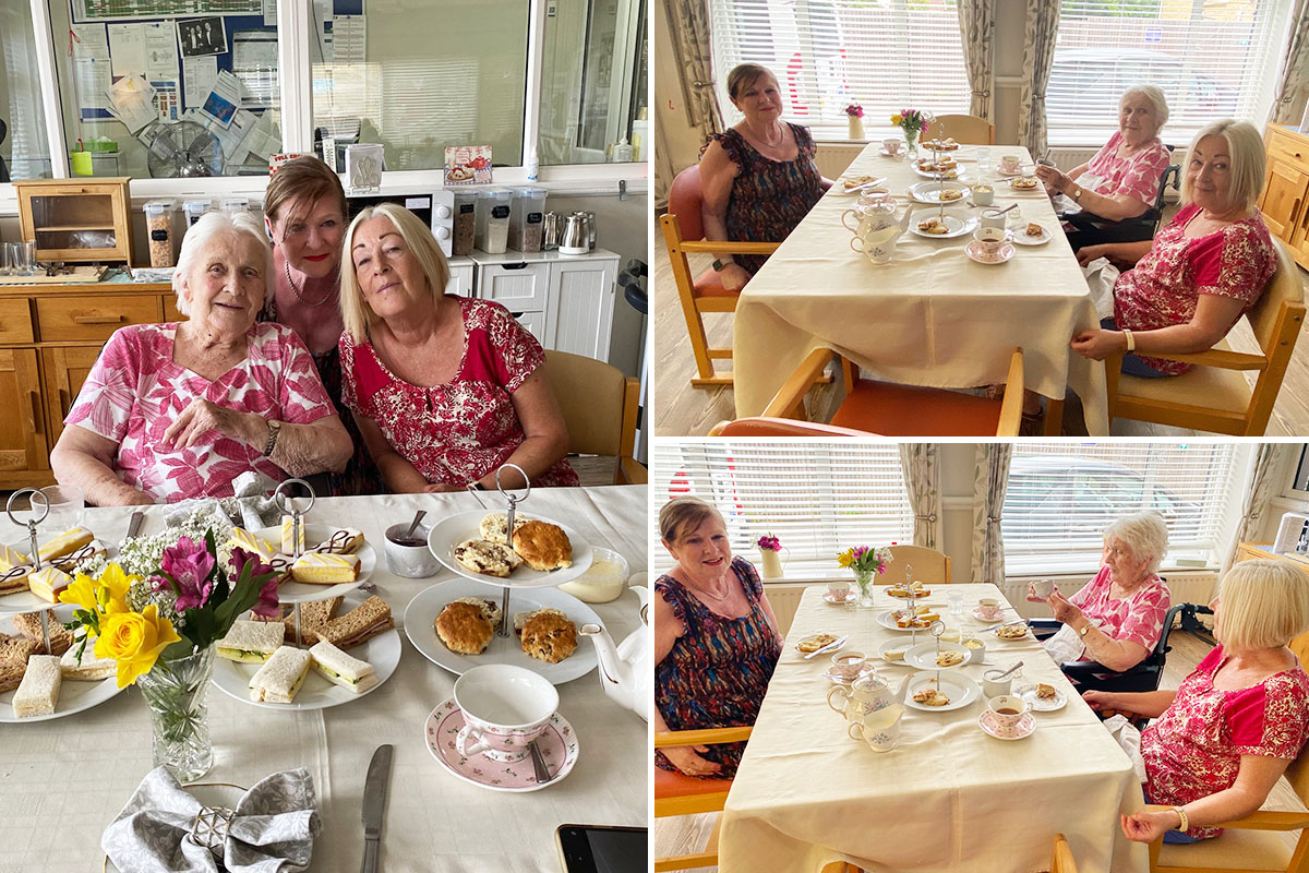 Afternoon tea with loved ones at St Winifreds Care Home