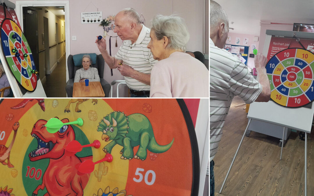 Games of darts at St Winifreds Care Home