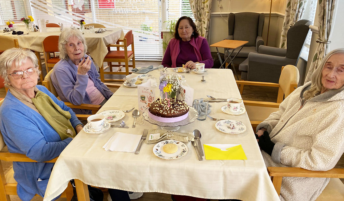 Birthday tea for Veronica at St Winifreds Care Home