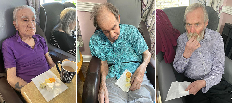 St Winifreds Care Home enjoying cheese and crackers