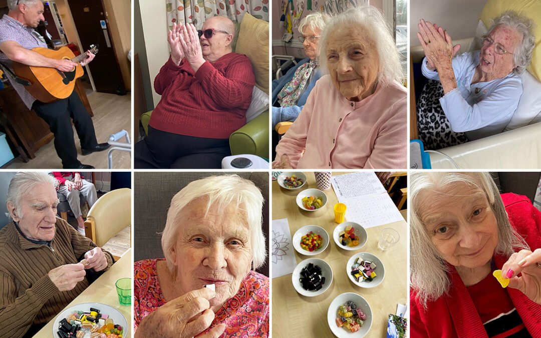 Friday music and sweet tasting fun at St Winifreds Care Home