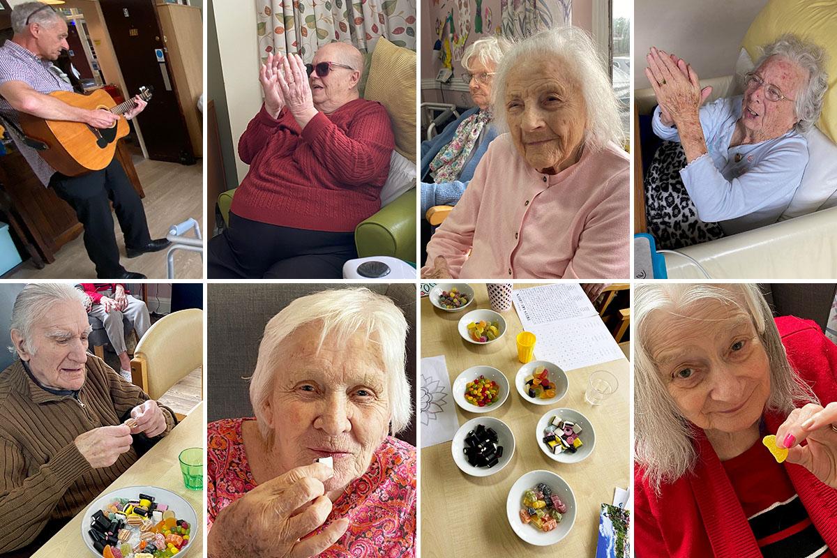 Friday music and sweet tasting fun at St Winifreds Care Home