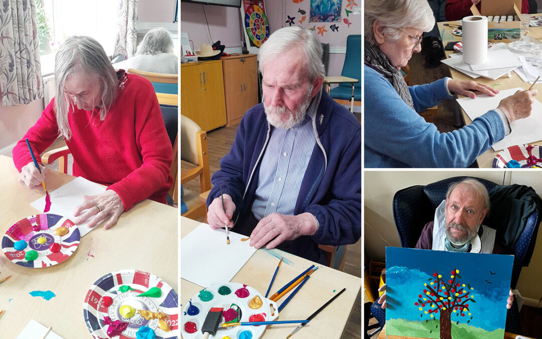 Canvas painting and Java Jive at St Winifreds Care Home
