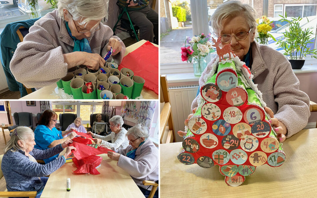 Homemade advent calendars at St Winifreds Care Home