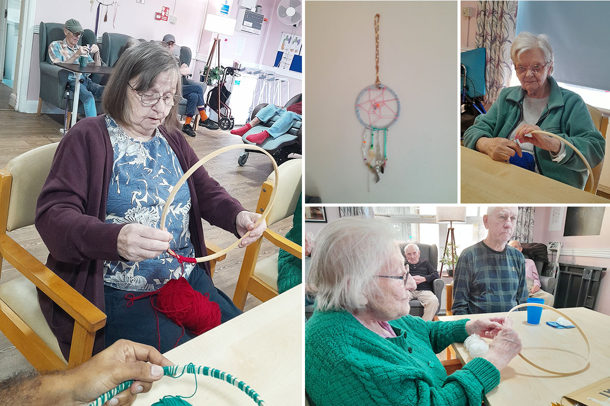 Dreamcatchers and poppy displays at St Winifreds Care Home