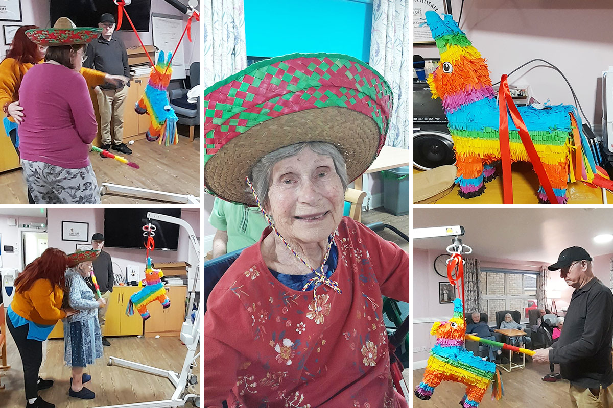 Mexican piñata fun at St Winifreds Care Home