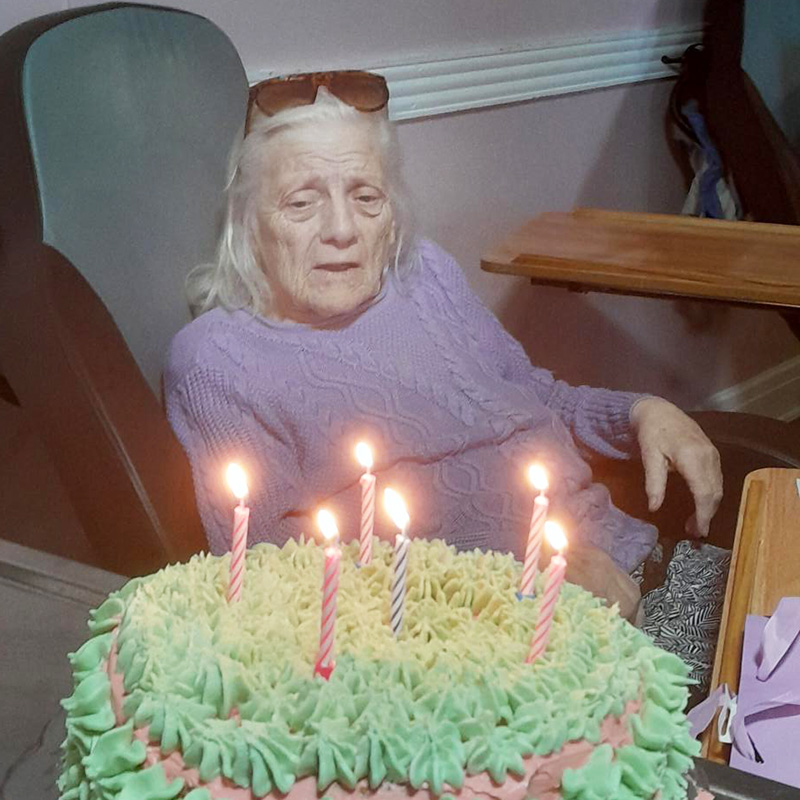 Birthday cake at St Winifreds Care Home