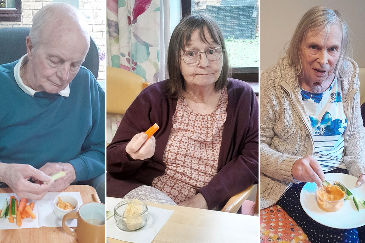 Hummus tasting afternoon at St Winifreds Care Home