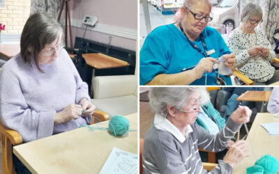 Knitting Club blankets at St Winifreds Care Home