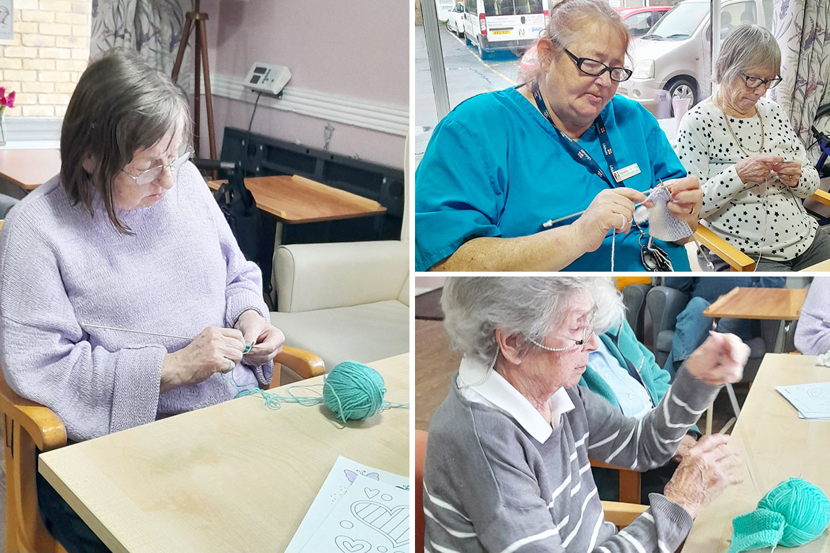 Knitting Club blankets at St Winifreds Care Home