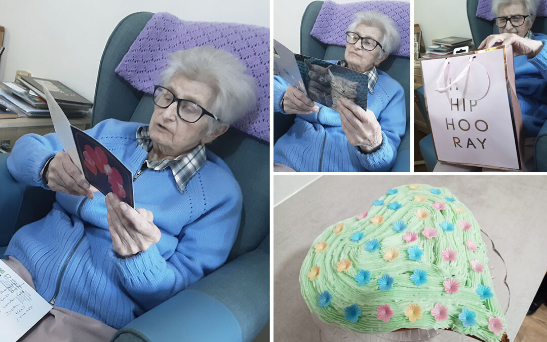 Birthday wishes for Ruth and skittles fun at St Winifreds Care Home