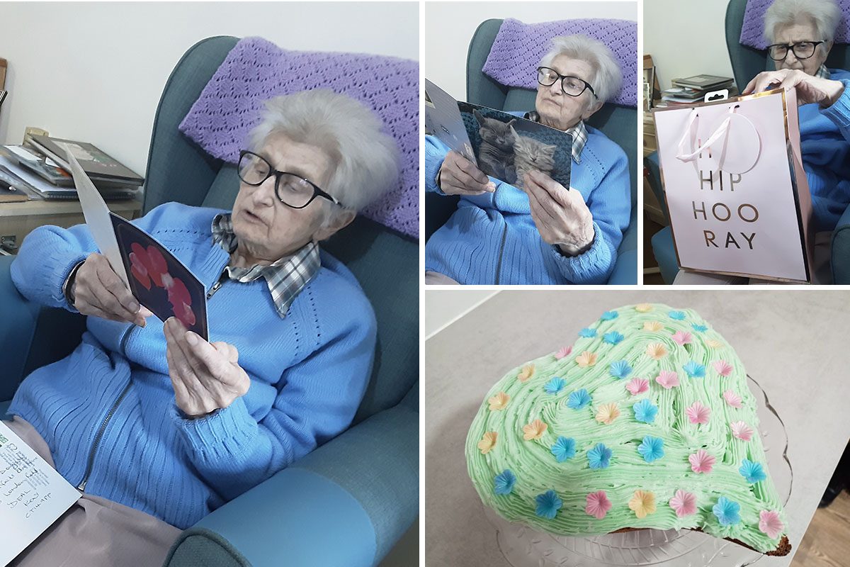 Birthday wishes for Ruth and skittles fun at St Winifreds Care Home