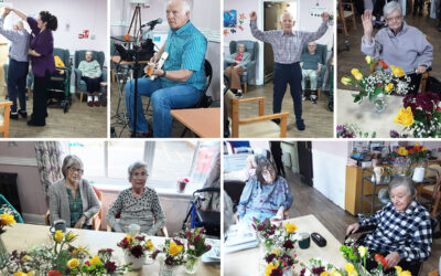 Music with Barry Goss and flower arranging at St Winifreds Care Home